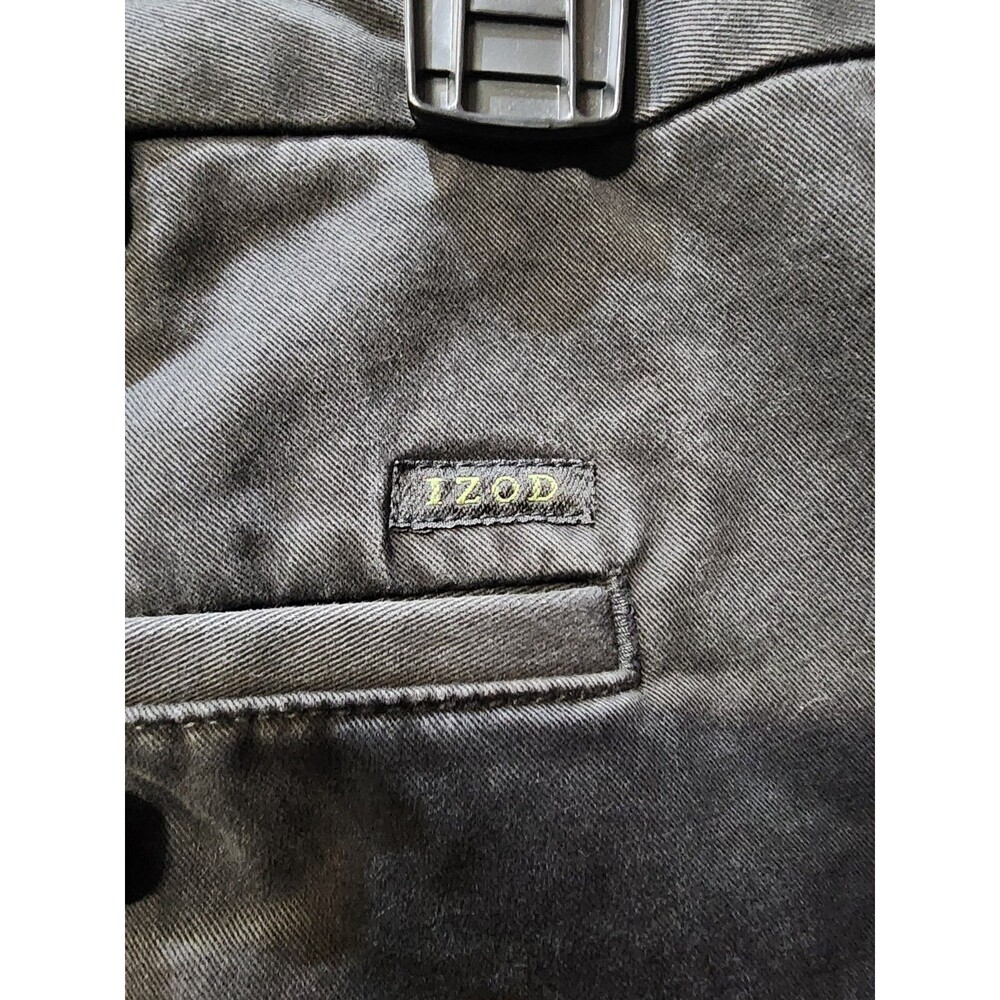 Izod Golf Slacks Chino Pants Mens Black 36x30 Slim Classic Preppy Athletic - Picture 3 of 6